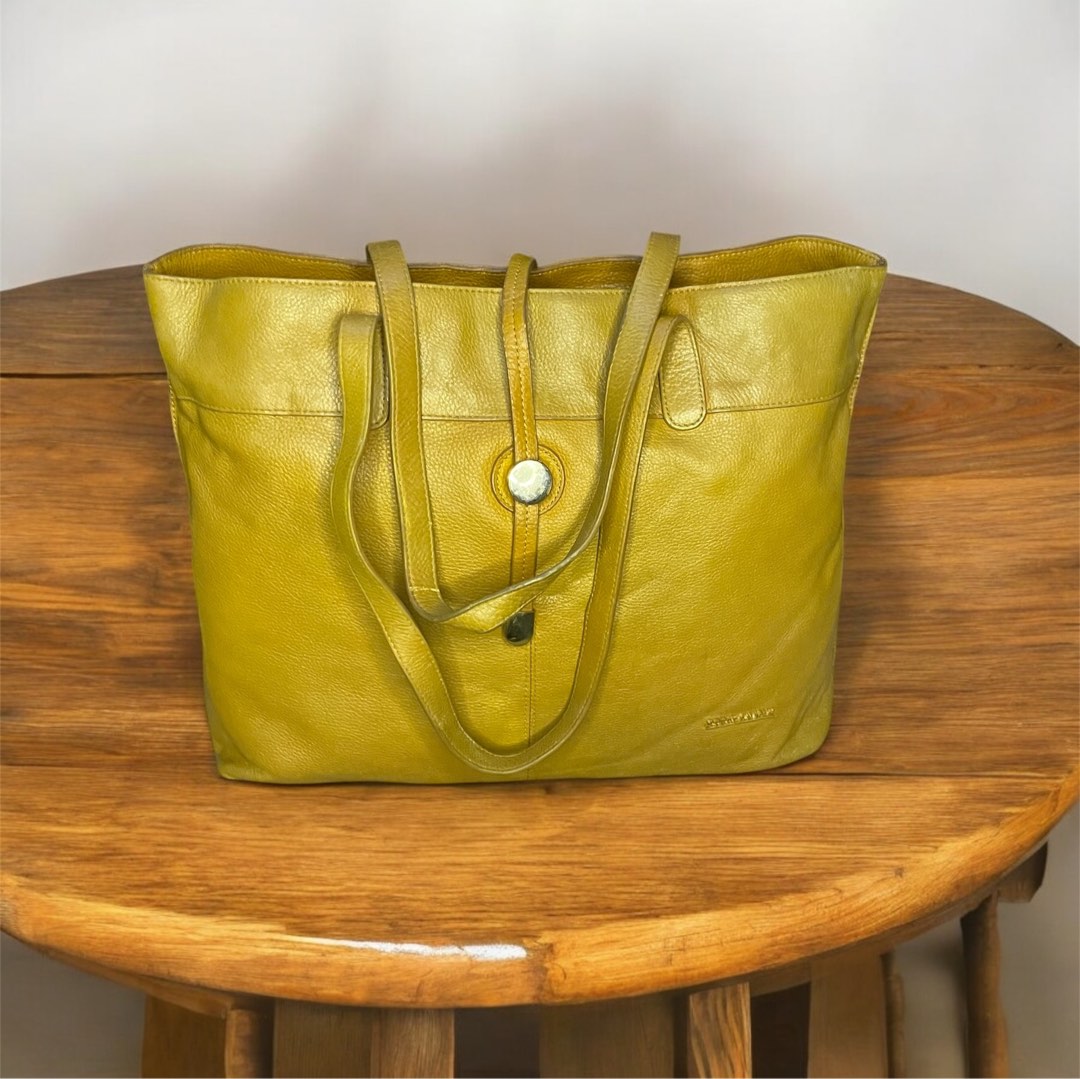 STELLA & MAX genuine leather tote bag, bahan kulit asli tebal kenyal ...