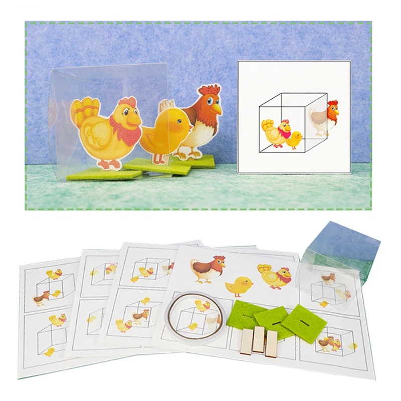 Toddler Montessori Material DIY Math Toy Animal Direction Matching Game ...
