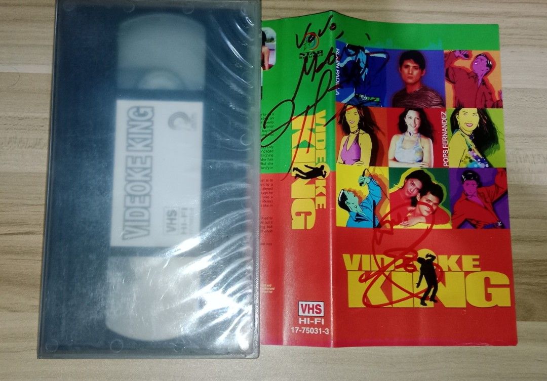Videoke King VHS (Category: CDs & DVDs) located in Caloocan City. Submitted by JandJ_Collectibles (Listing ID 1377751573, Image 1). Description: Videoke King VHS signed by Robin Padilla and Pops Fernandez. PHP 1800.