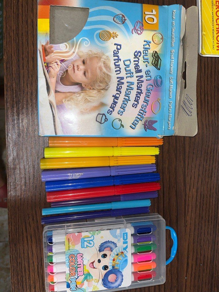 Water Color Pen and Colored Markers (Category: Stationery & School Supplies) located in Paombong. Submitted by sweetdeals0181656 (Listing ID 1377628428, Image 1). Description: Colored Parfum markers included as free item as it is incomplete and without scent already. Sellers code Box I.