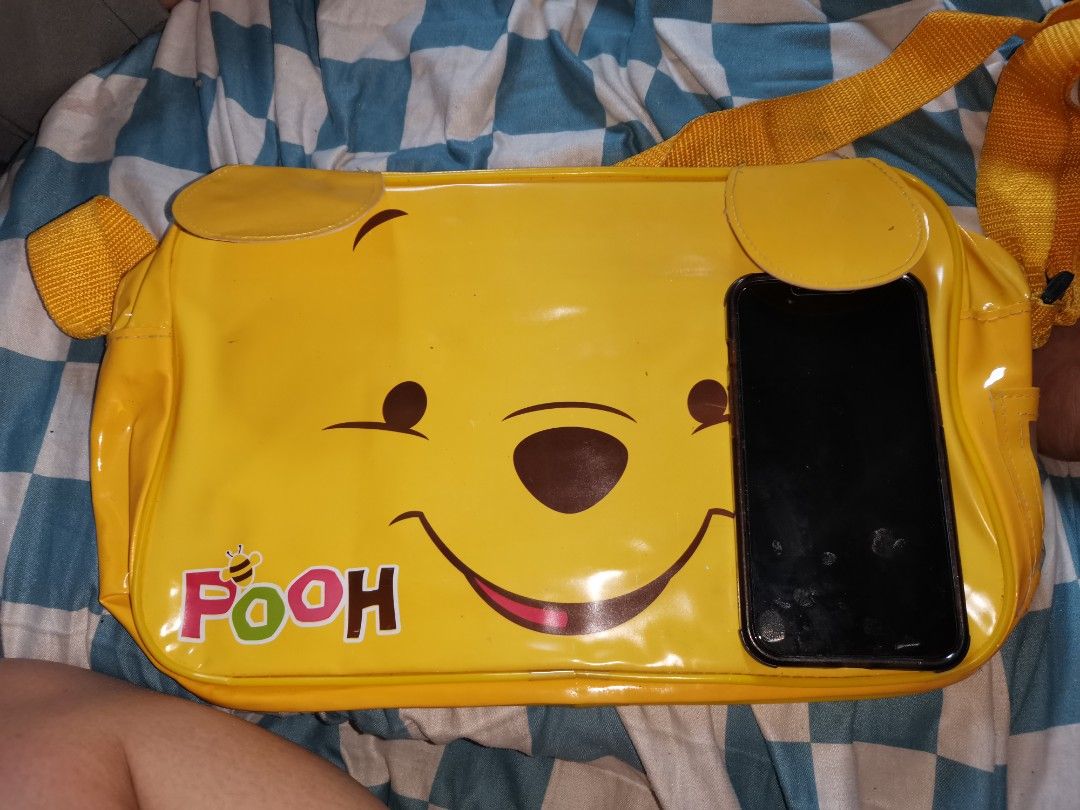 Winnie the Pooh kid's bag (Category: Cross-body Bags) located in Quezon City. Submitted by emsparkle (Listing ID 1377653132, Image 2). Description: Cute in actual Slight dirts inside.