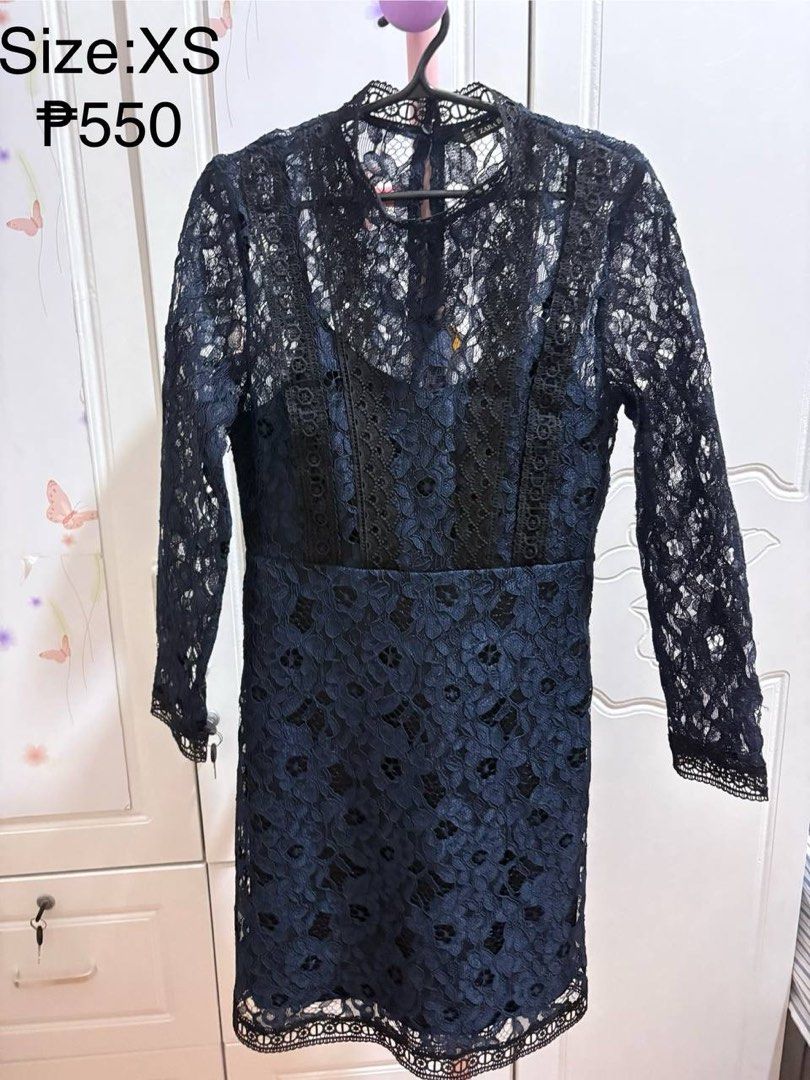Zara contrasting lace dress navy blue, Women's Fashion, Dresses & Sets, Dresses on Carousell Zara contrasting lace dress navy blue, Women's Fashion, Dresses & Sets, Dresses on Carousell
