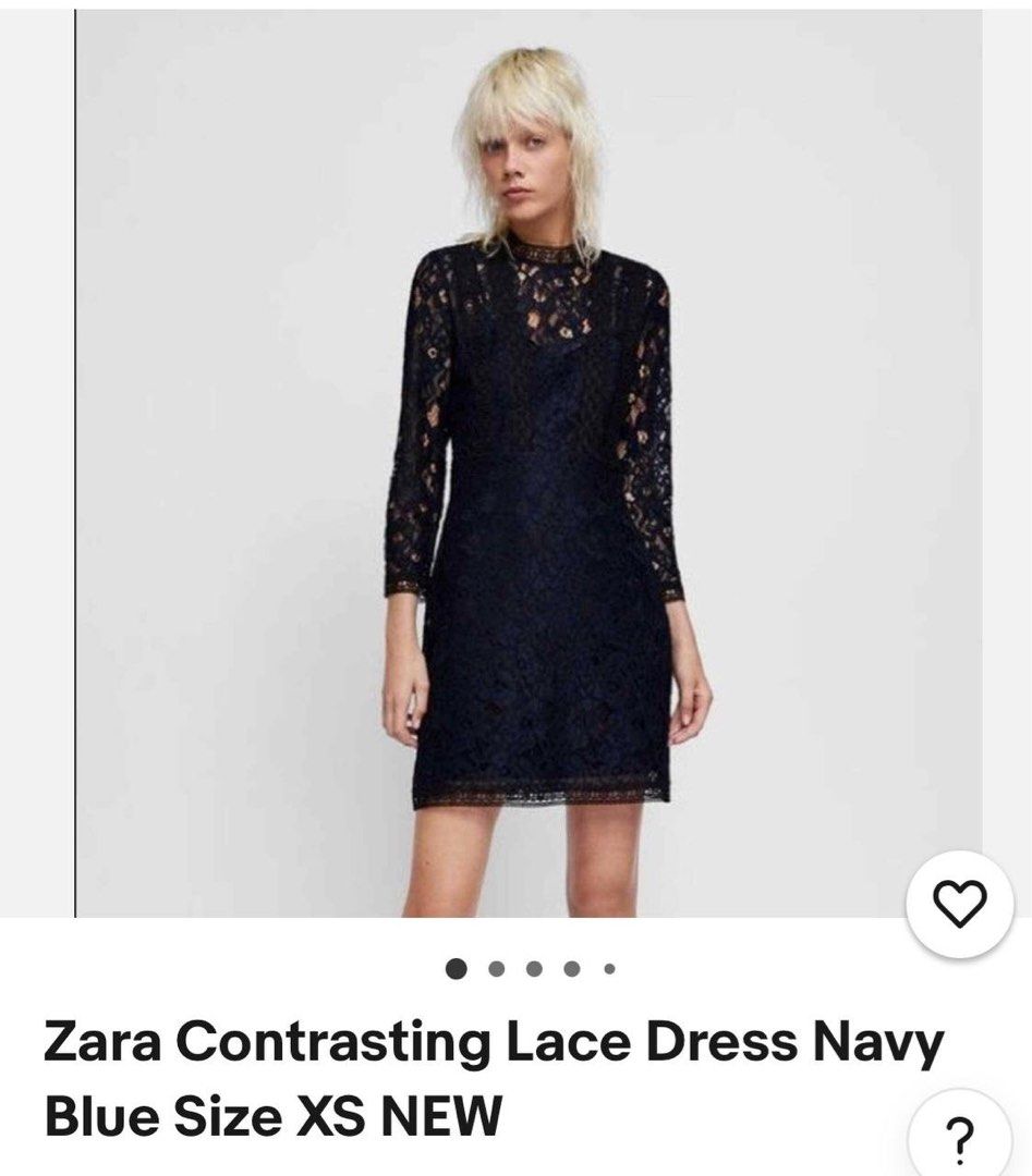Zara contrasting lace dress navy blue, Women's Fashion, Dresses & Sets, Dresses on Carousell Zara contrasting lace dress navy blue, Women's Fashion, Dresses & Sets, Dresses on Carousell