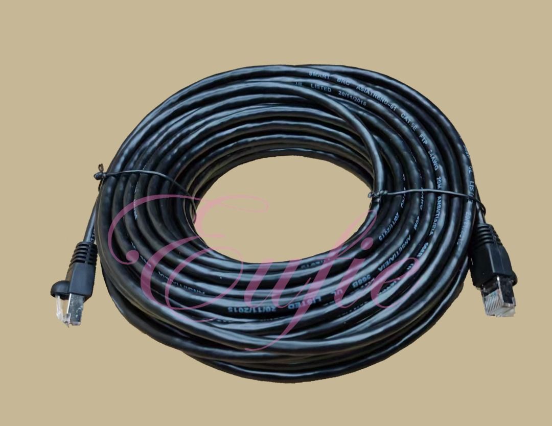 20M Cat5e outdoor FTP UTP LAN Internet cable Ethernet Cable UTP Cable (Category: Cables & Adaptors) located in Binan City. Submitted by mspci2020 (Listing ID 1372746648, Image 2). Description: 20M Cat5e outdoor FTP UTP LAN Internet cable Ethernet Cable UTP Cable ● ✅With Rj45 Connector and Rubber Boots Both Ends for Protection ● ✅Gigabit Speed and Ready to Use Cable ● ✅Can be used Indoors or Outdoors ● ✅Plug and Play ● ✅Thick Outer Jacket ● ✅Good 