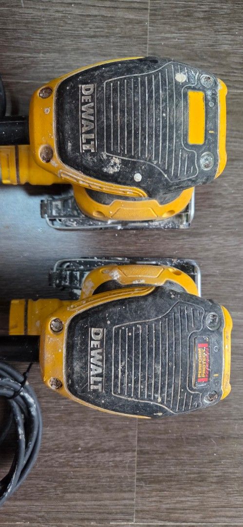 2 pcs Dewalt sheet sander original working (Category: Construction & Building Materials) located in Paranaque City. Submitted by wonderloo (Listing ID 1372672755, Image 3). Description: For Sale. NO trades. Working condition. 2 pcs Dewalt Sheet Sander Original Dewalt. As is where is. Test upon pick up Take all 4500 pesos. Dalawa na yan. Model: DWE6411 Location Paranaque.
