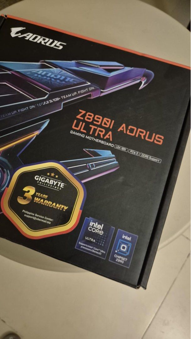 Aorus Z890i Motherboard (Category: Computer Parts) located in Taguig. Submitted by vntg.wel (Listing ID 1372847985, Image 1). Description: Helping a Friend! Brand New sealed Bought at BGC datablitz ₱23,950 Original Price w/ receipt RFS: change of mind ₱19,000 slightly negotiable for sure buyer.