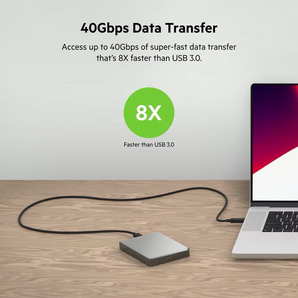 Belkin INZ002bt2MBK Connect Thunderbolt 4 Cable 2M, Active (Category: Cables & Adaptors) located in Singapore. Submitted by kasatka.queen (Listing ID 1372835618, Image 3). Description: Original price: $119 Selling at: $90 💰 Prices are negotiable, please feel free to chat if interested :) ~ ITEM CONDITION ~ Brand new, unopened, unused and still in the original packaging. ~ ITEM DESCRIPTION ~ Thunderbolt 4 certified Access up to 40Gbps of fast dat
