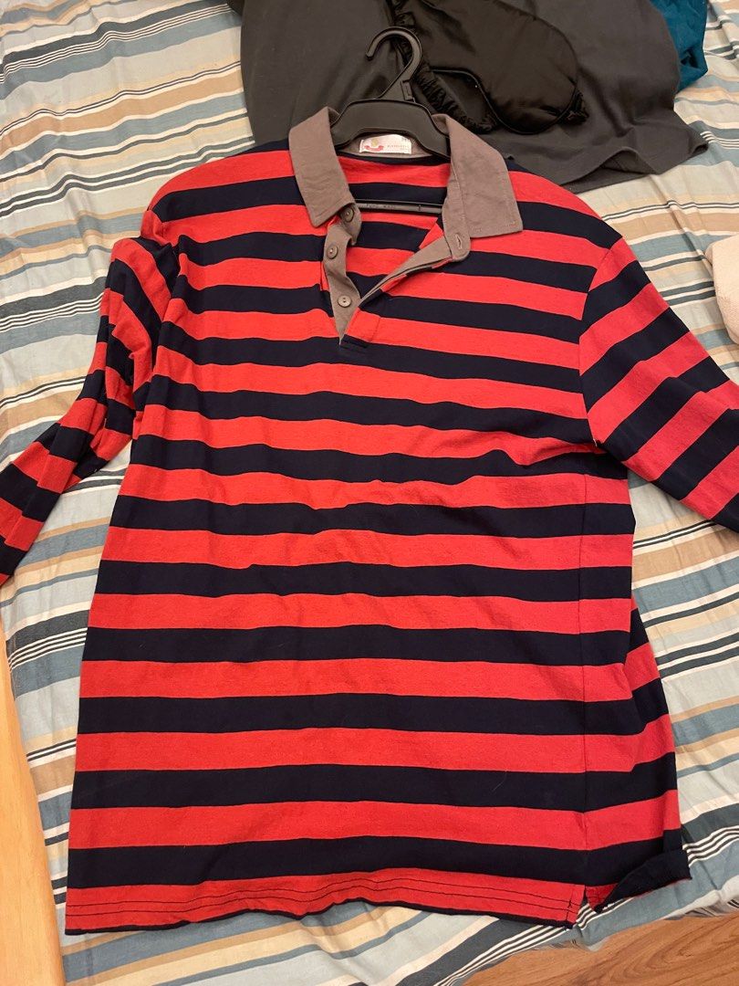 Bench striped long sleeve polo shirt (Category: Tshirts & Polo Shirts ) located in Pasig City. Submitted by cmdrod303 (Listing ID 1372787809, Image 1). Description: Worn once for a halloween party Washed and never worn again Size M, slim fit.