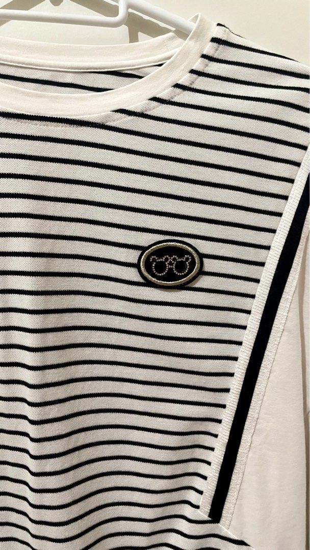 Cotton long sleeve shirt (Category: Shirts) located in Taguig. Submitted by lam_decluttering (Listing ID 1372759159, Image 2). Description: Striped white and black cotton long sleeve shirt can fit small to medium.