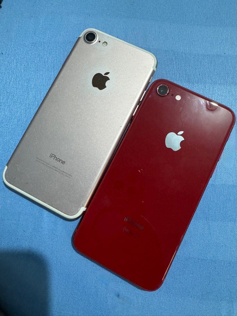 IPHONE 8 red & IPHONE 6 pink (Category: iPhone 8 Series) located in Manila. Submitted by chskaiode (Listing ID 1372804306, Image 1). Description: (Pink) Iphone 6 - issue home button, crack sa front PHP 1,500 (Red) Iphone 8 - issue battery only PHP 3,000 BUNDLE 4,300 for two.