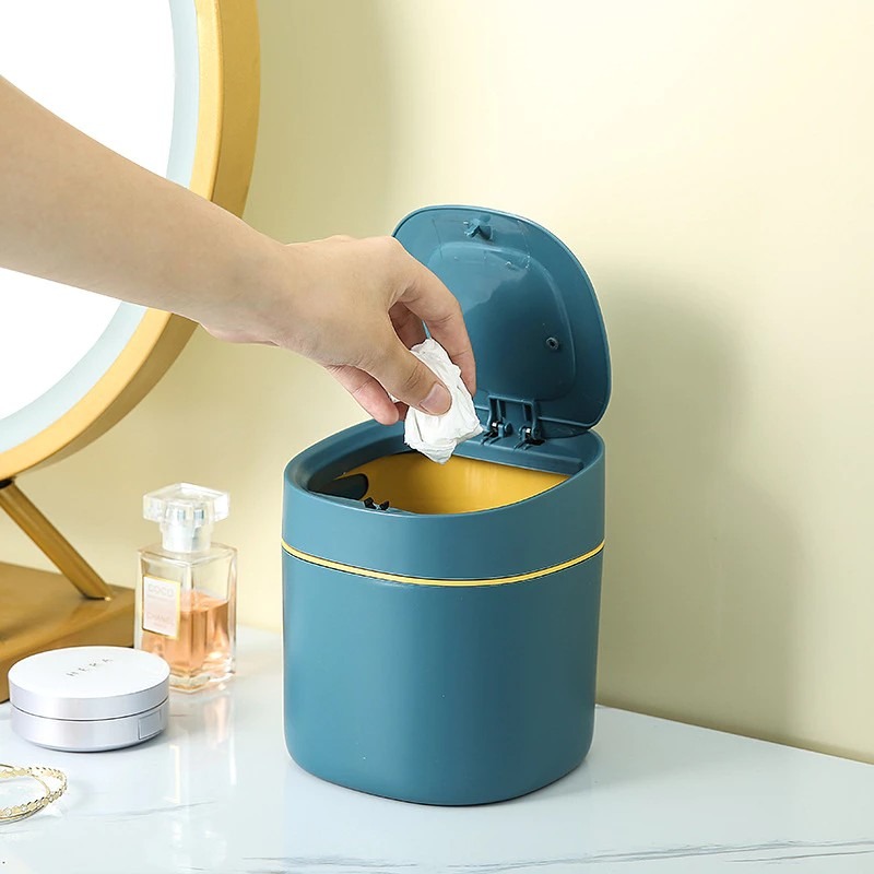 MINI DUSTBIN WITH LID DESK BIN DESKTOP TRASH CAN DESKTOP BIN CAR SMALL ...