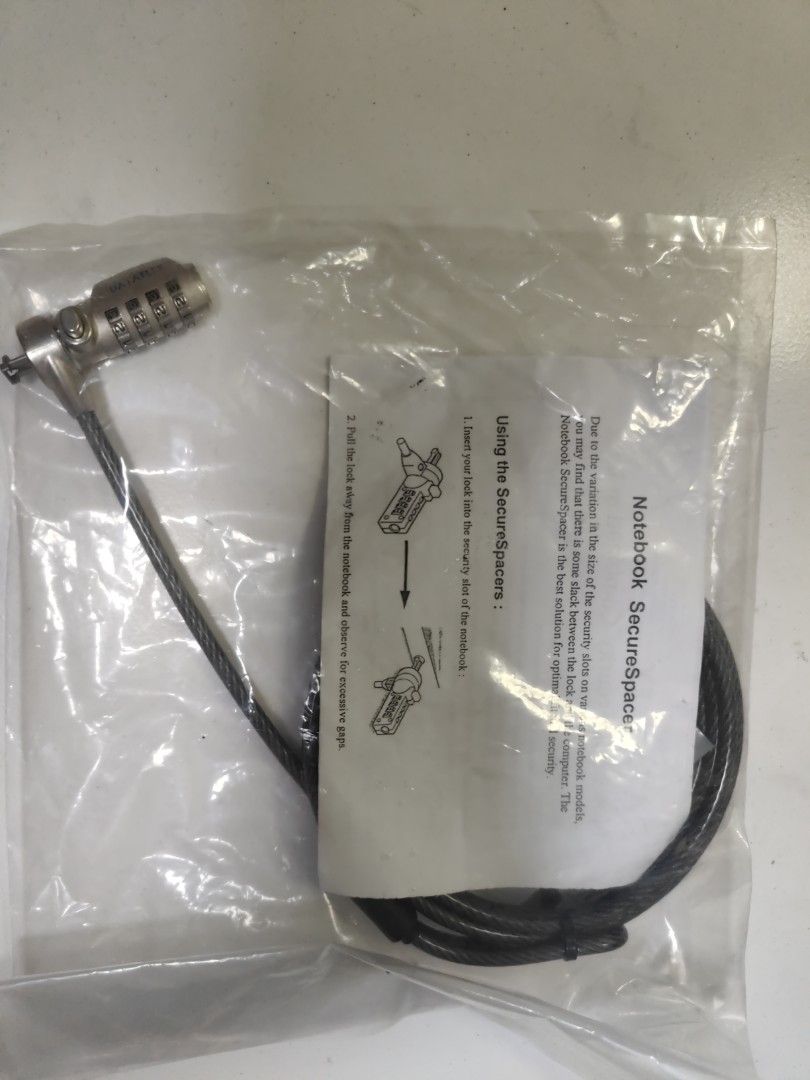 Notebook SecureSpacer (Category: Other Accessories) located in Singapore. Submitted by newonline (Listing ID 1372808421, Image 2). Description: Notebook SecureSpacer Like new and in good condition. Self collect at Bedok..