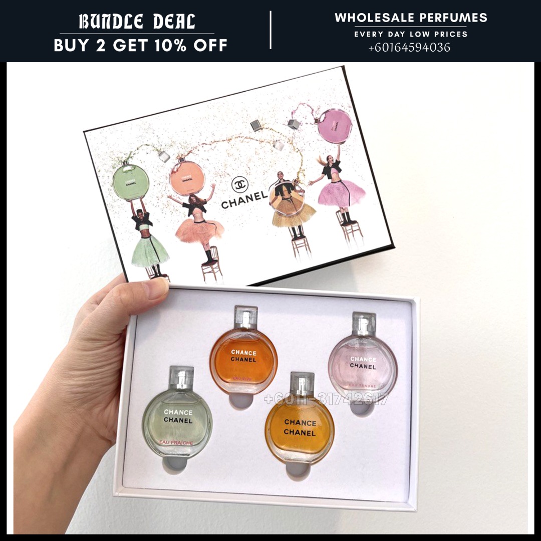 [ORIGINAL] CHANEL CHANCE 4IN1 GIFT SET (4x7.5ML) FOR WOMEN, Beauty ...