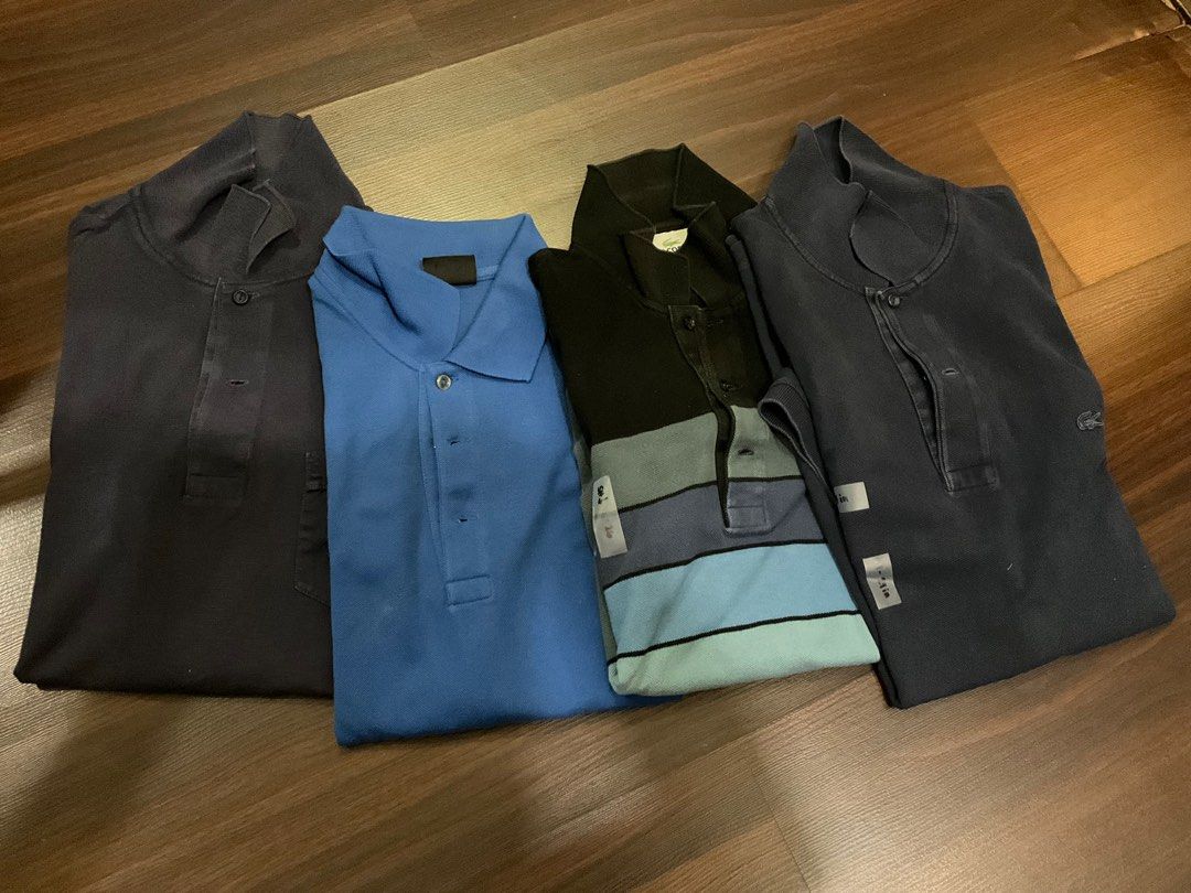 Set of 4 Lacoste Collared Shirts (Category: Tshirts & Polo Shirts ) located in Bulacan. Submitted by xingclf (Listing ID 1372849996, Image 1). Description: 750 po price para na sa lahat. pwede po ako mag send ng pictures, dm lang po kayo..
