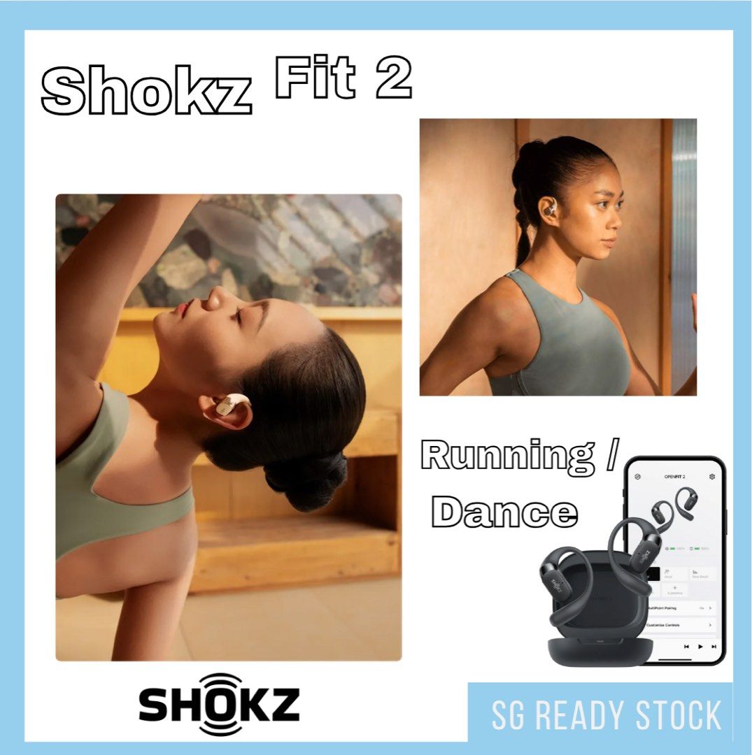 Shokz OpenFIT2 (OpenFit 2) Open-Ear Air Conduction Technology True Wireless Earbuds (Category: Earphones) located in Singapore. Submitted by jazzsecuretrading (Listing ID 1372804082, Image 1). Description: Shokz OpenFIT 2 Open-Ear Air Conduction Technology True Wireless Earbuds Black (avail), Beige (avail) # 2 Years Warranty by Shokz Singapore # Without Freebies Price: $ 249.00 With Freebies Price: $ 269.00 FREEBIE Options: Freebie Option 1 Otter