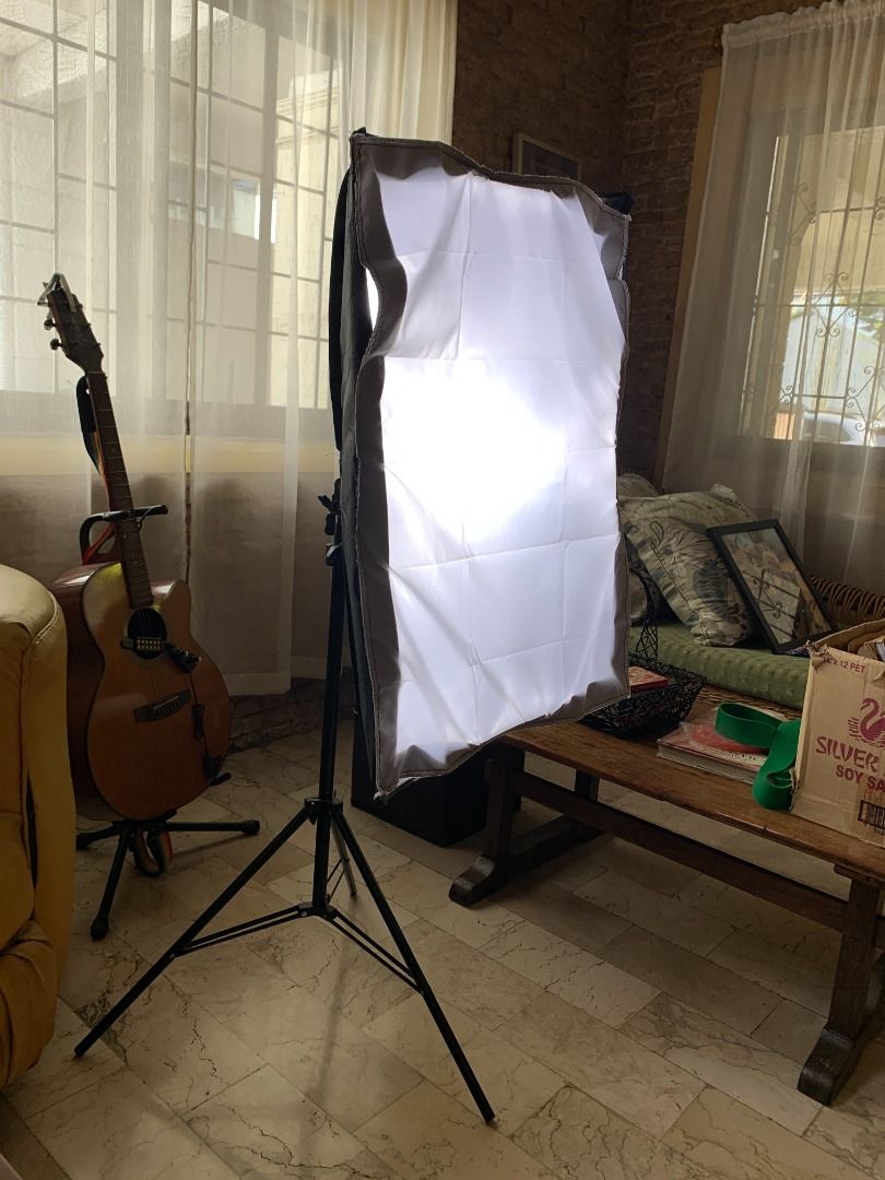 Studio Lighting Set Up Softbox 50 * 70cm with 2m light stand + bag (2 pcs) (Category: Lighting & Studio Equipment) located in Paranaque City. Submitted by gabbyveraw85988 (Listing ID 1372676428, Image 2). Description: Only used once to try out. Studio Lighting Softbox 50 * 70cm Photography Kit 100-240v E27 Light Stand Softbox with 2m Light Stand and 45w Light Bulb RFS: Decided it's not for me MOP: BDO/RCBC/Gcash .