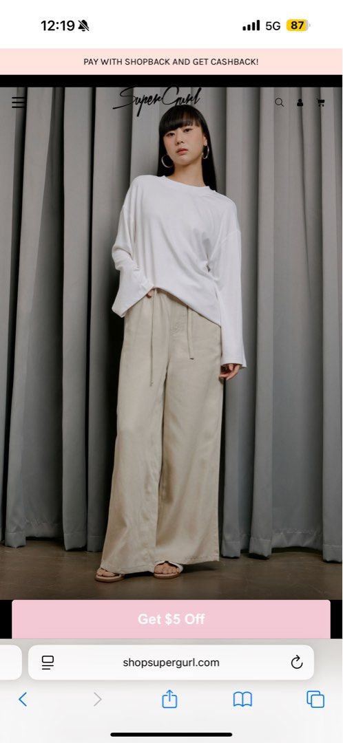 Supergurl • TROY TENCEL DENIM PANTS (COTTON GREY) (Category: Jeans & Leggings) located in Singapore. Submitted by thinkwx (Listing ID 1372702589, Image 1). Description: BNIB.