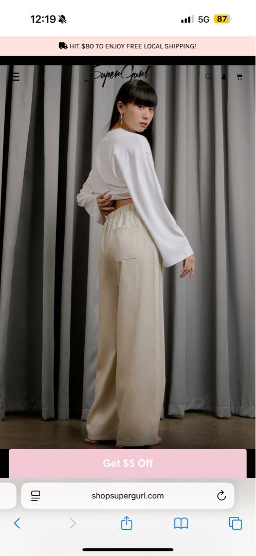 Supergurl • TROY TENCEL DENIM PANTS (COTTON GREY) (Category: Jeans & Leggings) located in Singapore. Submitted by thinkwx (Listing ID 1372702589, Image 3). Description: BNIB.
