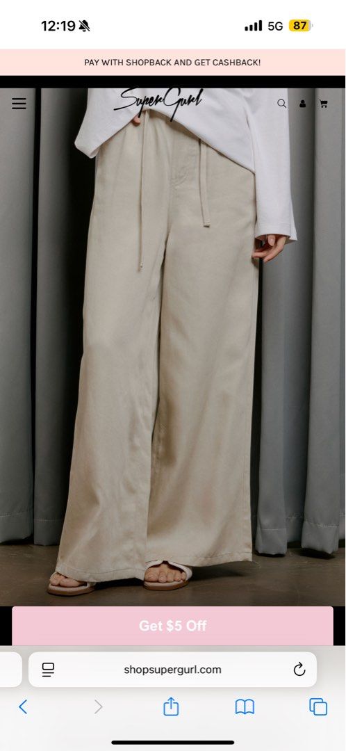 Supergurl • TROY TENCEL DENIM PANTS (COTTON GREY) (Category: Jeans & Leggings) located in Singapore. Submitted by thinkwx (Listing ID 1372702589, Image 2). Description: BNIB.