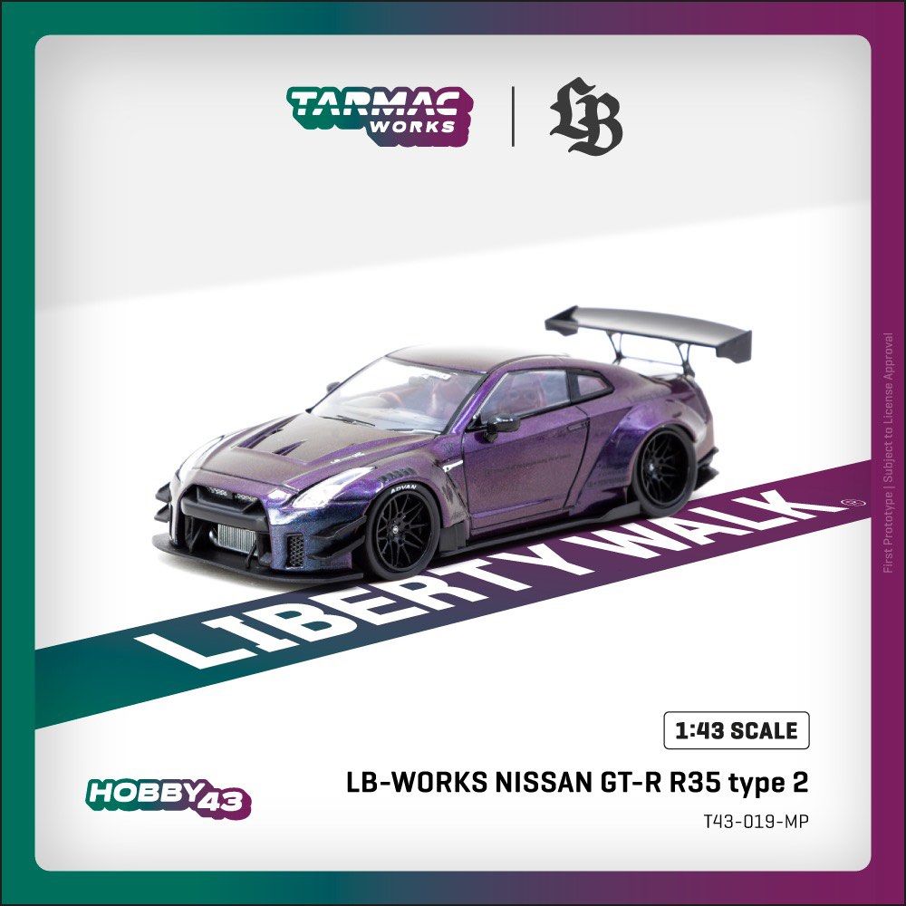 Tarmac Works / HOBBY43 1:43 LB WORKS Nissan GT-R R35 Type 2 (Midnight ...