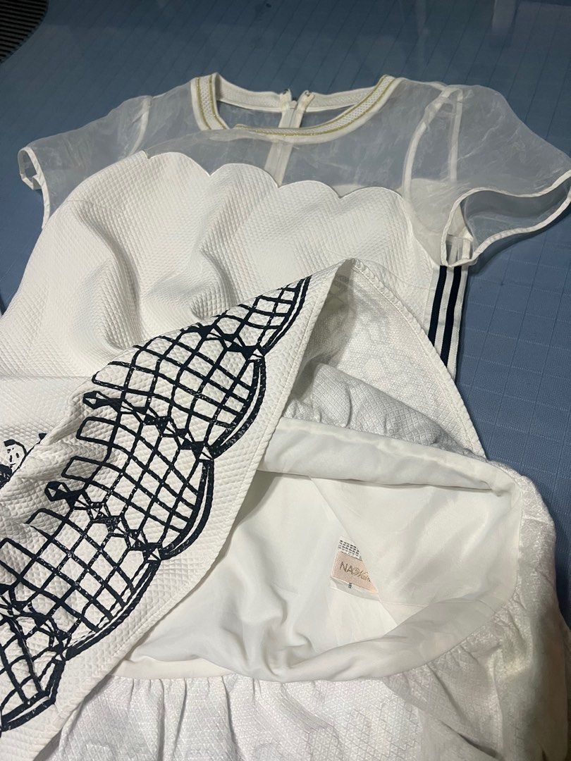 white straight cut dress (Category: Dresses) located in Dinalupihan. Submitted by pinkshop21 (Listing ID 1372858171, Image 2). Description: All items are preloved Please manage your expectation Bust size 36 waistline 36 Lenght size 30.