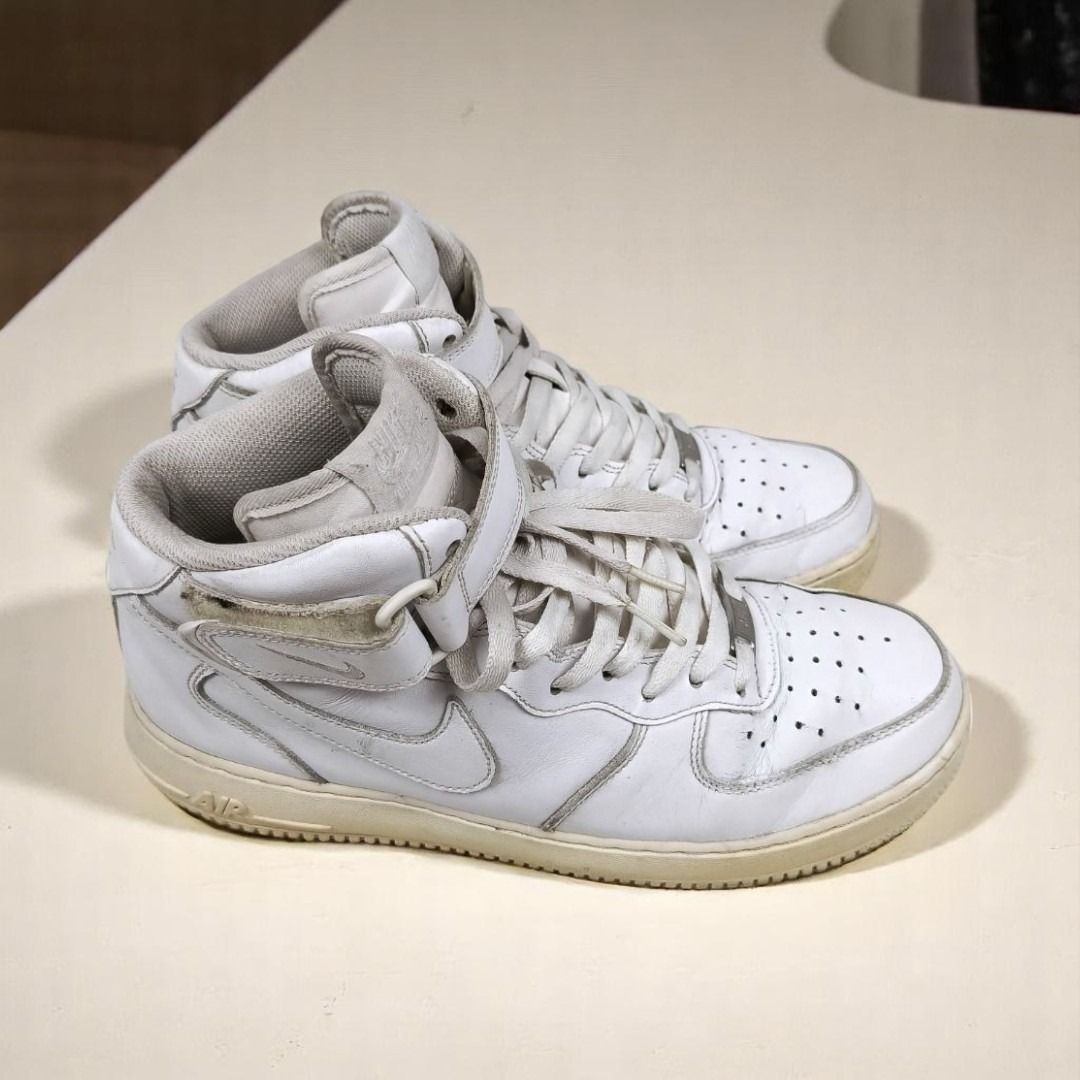 [43] NIKE AIR FORCE MID TRIPLE WHITE [A8-34] (SEPATU SHOES) SECOND,  THRIFT, BEKAS, PRELOVED, USED CWLcxpgr1J