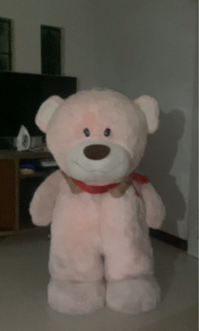 Big Standing Pink Teddy Bear (Category: Plushies & Soft Toys) located in Paranaque City. Submitted by aishsts (Listing ID 1377777124, Image 1). Description: price is still very much negotiable!! did not really use it after my dad brought it home, but still a bit dirty. also its around 4ft!! estimated cuz we never had the time to measure it. edit: for reference, the guy is 5'7!! 😁.