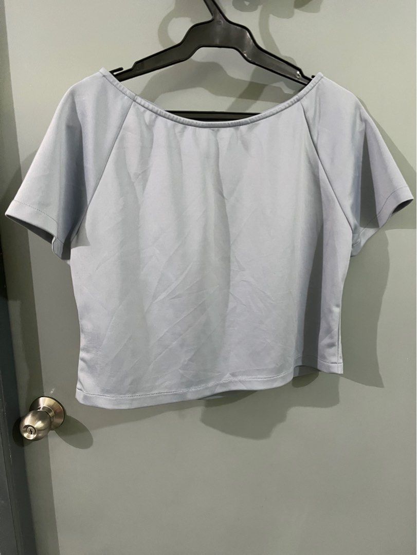 Blue blouse (Category: Blouses) located in Manila. Submitted by decluttify (Listing ID 1377900212, Image 2). Description: Blue blouse Perfect for any occasion Casual date, fits any outfit Fashion street wear office wear Large but Fits M since size has smaller fit #Palugi #sale #Affordable.