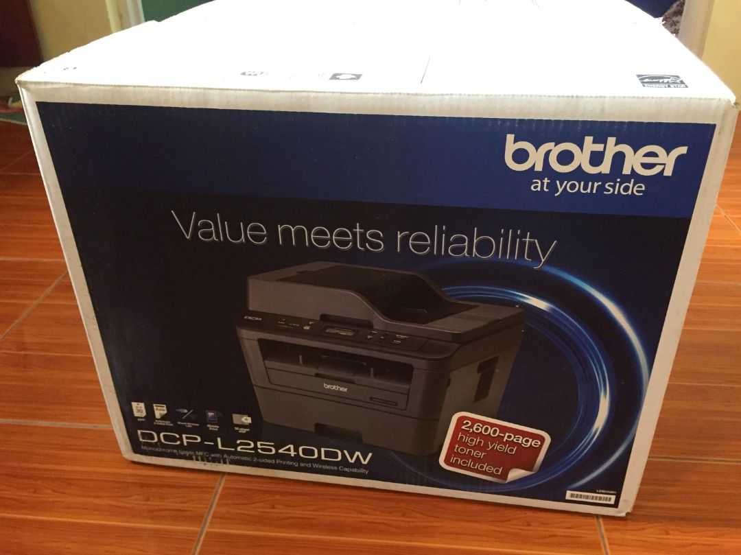 BROTHER DCP-L2540DW Laser Printer 3-in-1 Monochrome Laser Multi-Function (Category: Printers, Scanners & Copiers) located in Quezon City. Submitted by maxpein15 (Listing ID 1377772296, Image 2). Description: BROTHER DCP-L2540DW Laser Printer 3-in-1 Monochrome Laser Multi-Function Print Scan Copy A4 print speed up to 30 ppm (Black) WiFi, WIRED, AirPrint, Mopria, WiFi Direct, LAN, USB 2.0 Auto 2-sided (Duplex) printing, 35 sheets Auto-Document Feed