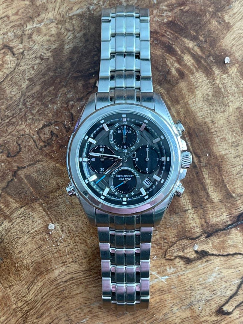 Bulova Precisionist 96B260 (Category: Men's Watches) located in Quezon City. Submitted by 30somethingtreasures (Listing ID 1377787466, Image 1). Description: Bulova Precisionist 96B260 Launched as the World’s Most Accurate Quartz Watches Sweeping Second Hand Butterfly Clasp Watch only Barely used. Switched to Apple Watch. Very beautiful. I have many more watches on my profile if interested..