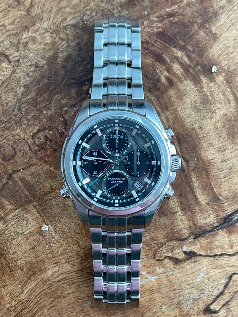 Bulova Precisionist 96B260 (Category: Men's Watches) located in Quezon City. Submitted by 30somethingtreasures (Listing ID 1377787466, Image 3). Description: Bulova Precisionist 96B260 Launched as the World’s Most Accurate Quartz Watches Sweeping Second Hand Butterfly Clasp Watch only Barely used. Switched to Apple Watch. Very beautiful. I have many more watches on my profile if interested..