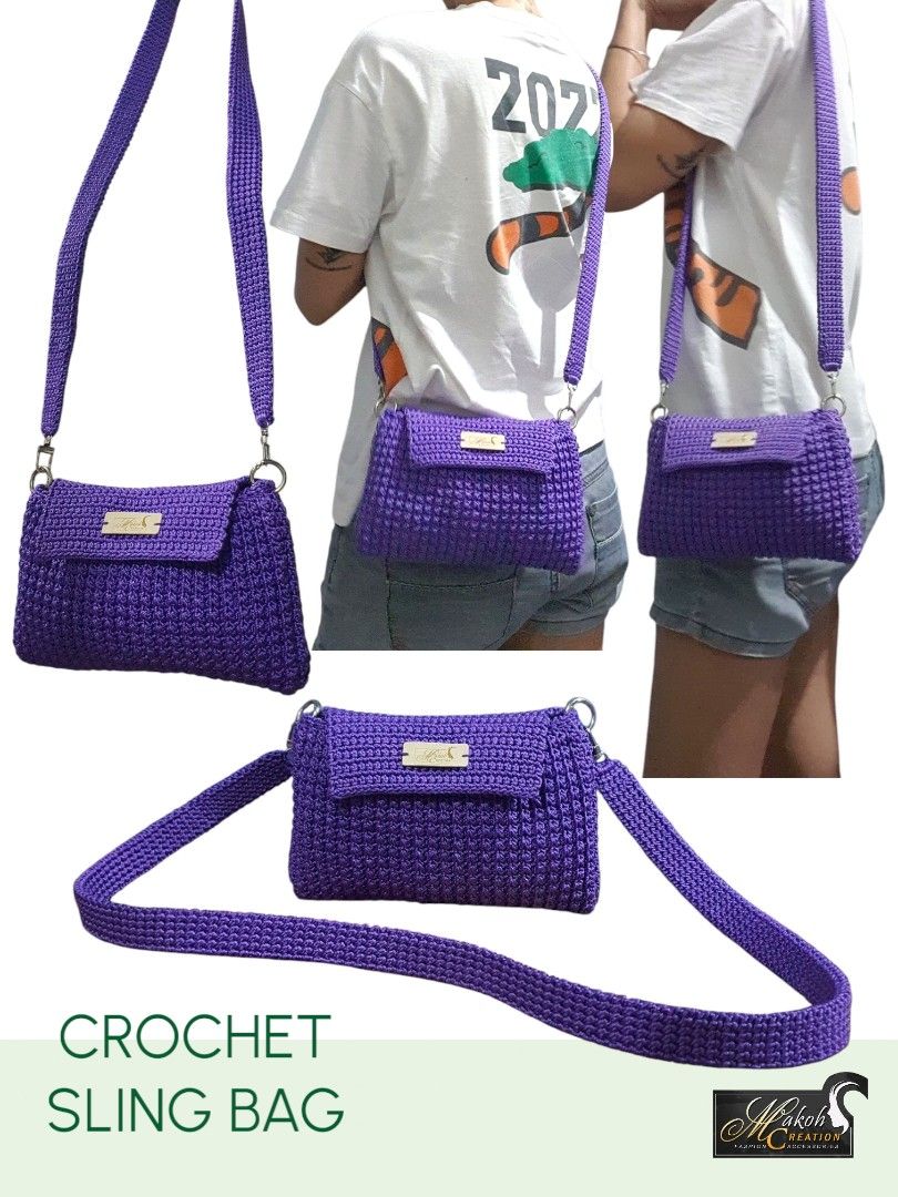 Crochet Sling Bag (Category: Shoulder Bags) located in Manila. Submitted by jee189 (Listing ID 1377830324, Image 1). Description: Handcrafted 💕 Simple yet elegant in style✨️ For mode of Payment: Gcash / Paymaya For Shipping: JNT (Metro Manila and Province) same day delivery thru Lalamove.