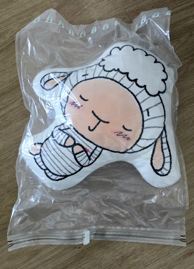 Cute Sheep Pillow - Brand New (Category: Babies & Kids Fashion) located in Singapore. Submitted by urban.flea.market (Listing ID 1377772108, Image 1). Description: - Brand new sheep-shaped pillow - Soft and huggable - Perfect for cuddling - Great gift idea - Still in original packaging.
