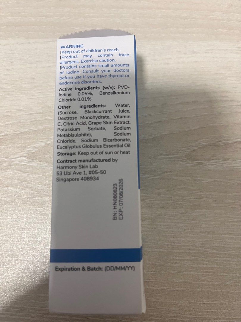 DrFredC Hygiene Nasal Spray - 30ml (Category: Medical Supplies & Tools) located in Singapore. Submitted by triplexiao.pei (Listing ID 1377885751, Image 1). Description: - DrFredC Nasal Spray for all ages. - Contains double pvd-iodine actives and BKC. - Provides antiseptic protection against germs, viruses, and molds. - Helps with blocked and runny noses. - Reduces infection risk. - 30ml bottle. - Expiry Date: 07/08/2026.