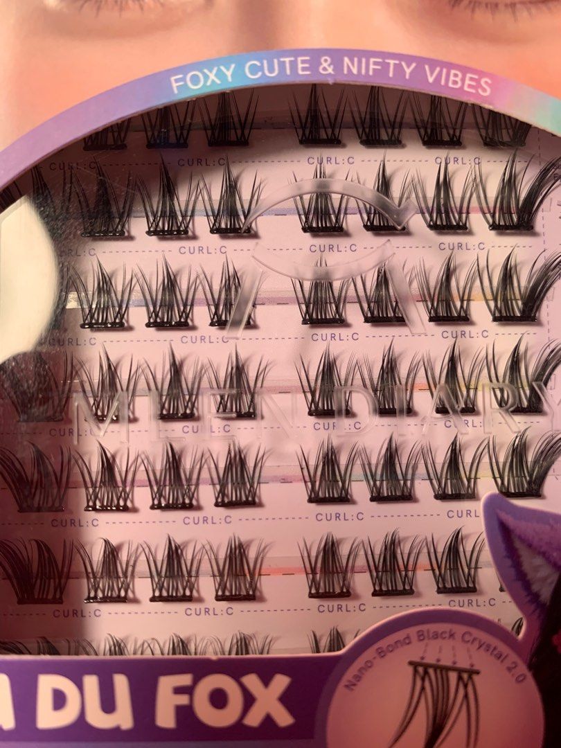 (Du Du Fox) Mlen Diary GLUELESS False Eyelashes (Category: Makeup) located in Manila. Submitted by flowett (Listing ID 1377831591, Image 2). Description: Glueless Falsies C Curl Add ₱50 for tweezers Loc: Sta Mesa Manila I have other designs available if interested 😊.