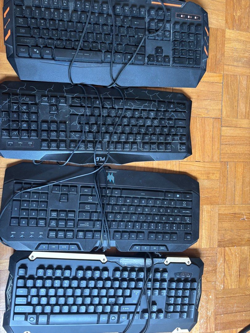 Gaming Keyboards - Various Brands (Category: Computer Keyboard) located in Singapore. Submitted by xtralwbz2022562 (Listing ID 1377804485, Image 1). Description: Selling a set of gaming keyboards. All are wired. Some have unique designs and features. Keyboards are in good working condition. Please see photos for details. Price is per keyboard. Contact me for more information..