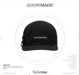 帽子 GOOPiMADE RGW-03C Crew-G Utility BIG Cap RGW-01C” 4Panel Logo Utility Mesh Cap