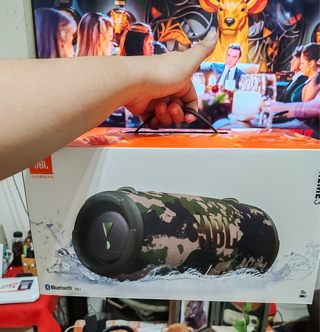 JBL Xtreme 3 (Category: Soundbars, Speakers & Amplifiers) located in Cavite. Submitted by xoxomhai (Listing ID 1377763867, Image 1). Description: 🎧 JBL Xtreme 3 – The Ultimate Portable Speaker! Get ready to take your sound to the next level with JBL Xtreme 3! Whether it’s a party or an outdoor adventure, this speaker delivers deep bass, crystal-clear sound, and up to 15 hours of playtime! 💥 Features: • IP67 Waterproof & Dustproof 💦 • Powerful 