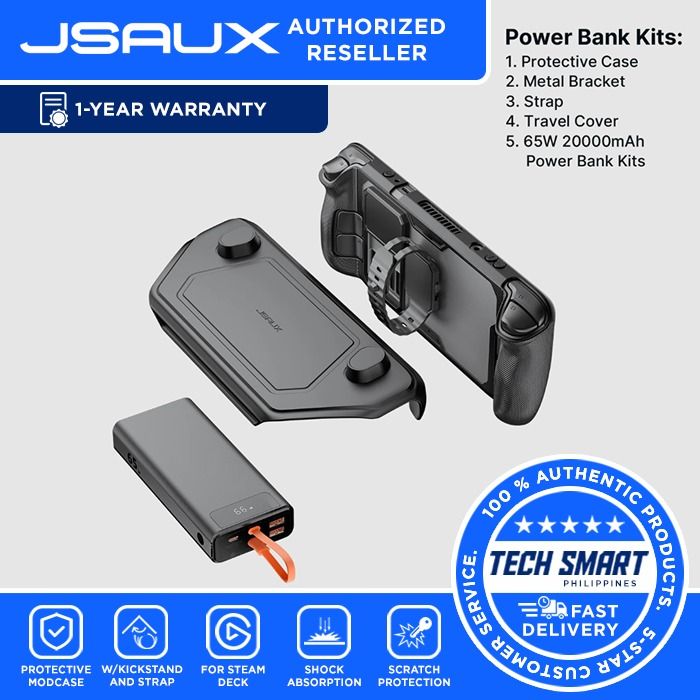 JSAUX ModCase for Steam Deck, PC0104 Modular Steam Deck Case with Detachable Front Shell Valve Steam Deck Accessories Include Protective Case, Face Cover, Metal Bracket and Strap - Basic Set (Category: Cases & Covers) located in Las Pinas. Submitted by techsmartph (Listing ID 1219021527, Image 3). Description: ModCase - PHP1599 Power Bank Kit - PHP4299 M.2 Slot Kit - PHP2149 Cooler Kit - PHP3299 Hub Kit - PHP4399 * [Complete and Flexible] This ac
