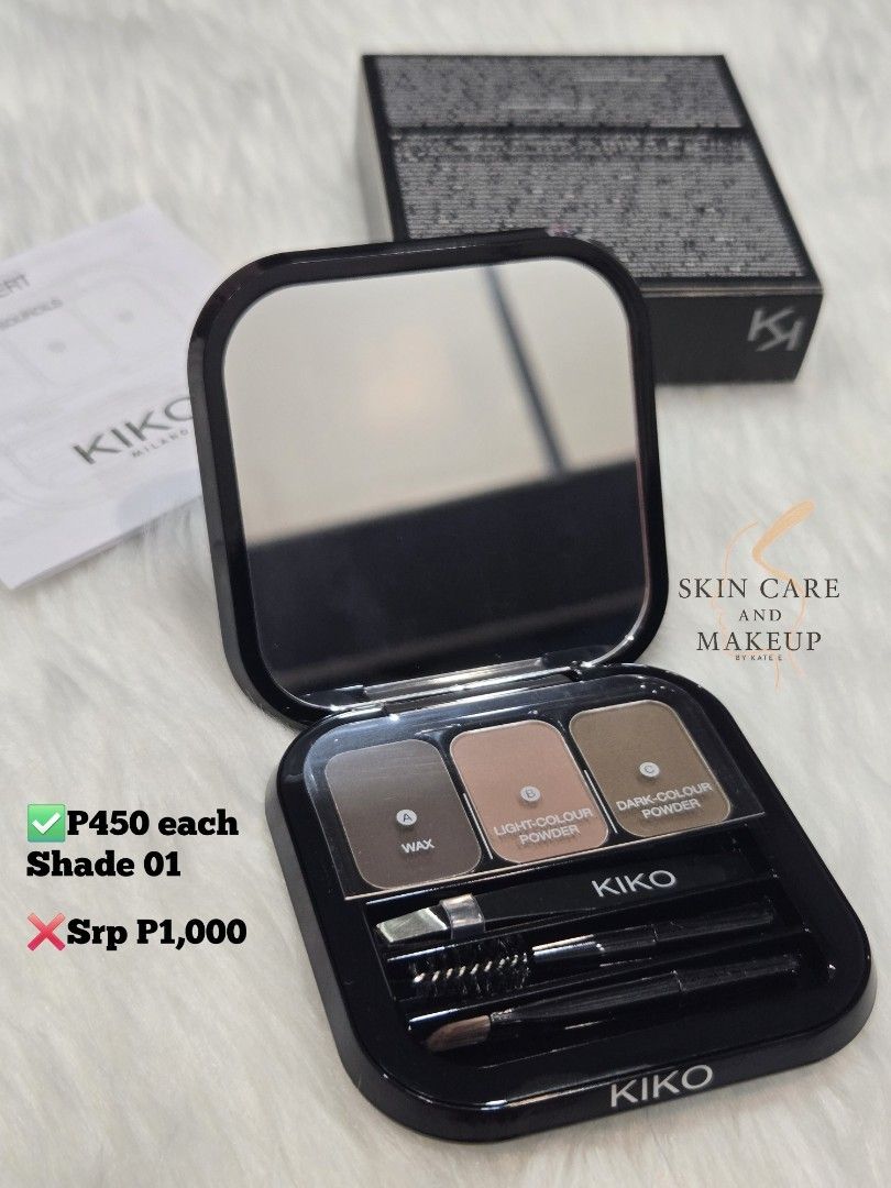Kiko Milano eyebrow expert palette (Category: Makeup) located in Imus. Submitted by chie0308 (Listing ID 1377842957, Image 2). Description: Rustan's pullout (some of the boxes are dirty/dented but sealed inside) Imus cavite location.