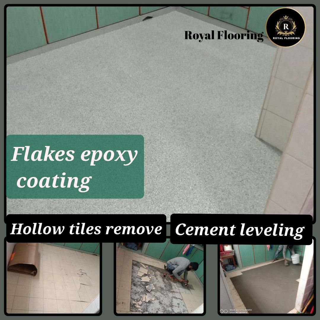 Kitchen Flakes Epoxy Flooring | Kitchen wall Flakes epoxy| Kitchen ...