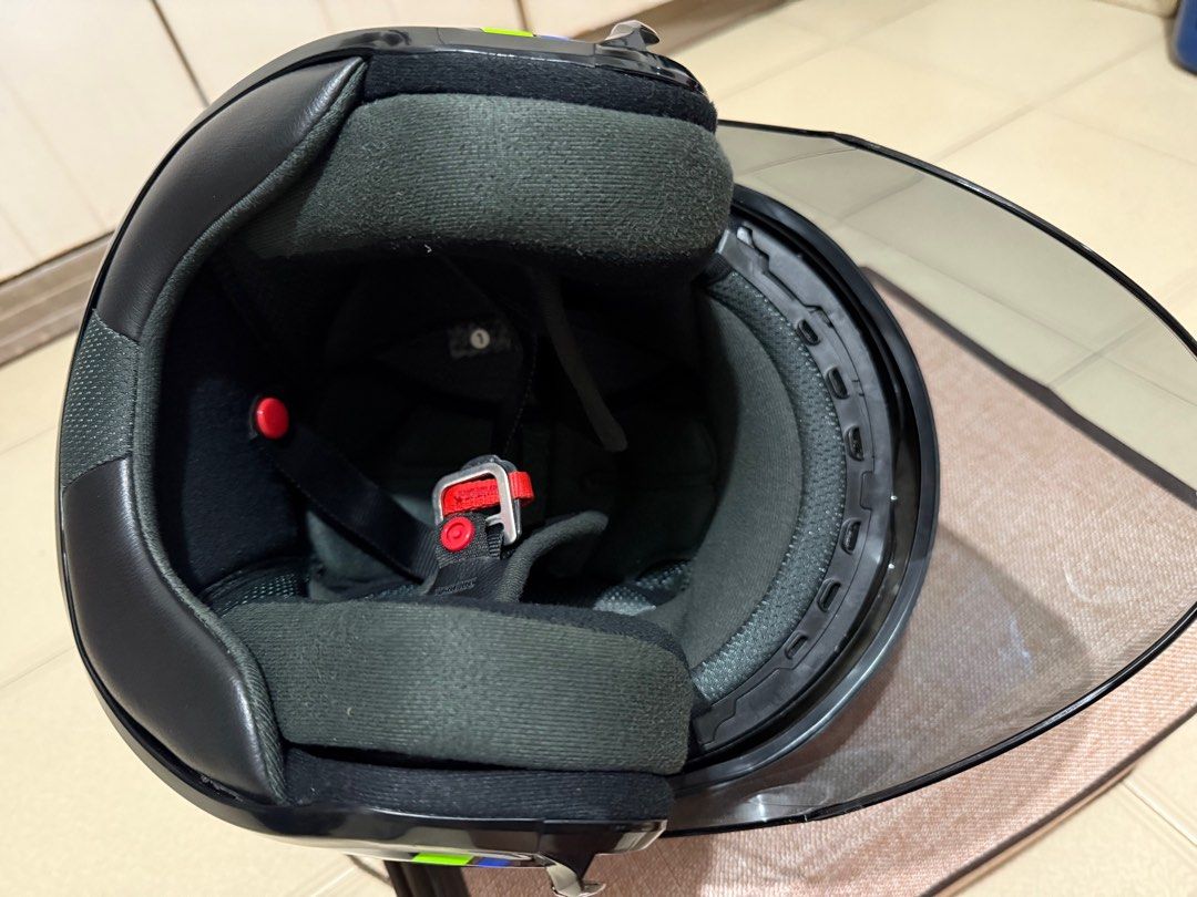 KYT NF-R Helmet - Malaysian/Singapore Edition (Category: Motorcycle Apparel) located in Singapore. Submitted by feek_ (Listing ID 1377889291, Image 3). Description: Used only 2-3 times then keep it as display Condition 9/10 No funny smell Comes with smoke visor Only bag, NO box! Stop Production for this design! Negotiable! - KYT NF-R helmet - Unique Malaysian/Singapore flag design - Carbon fiber pattern - Includes visor - Clean and well-maintaine