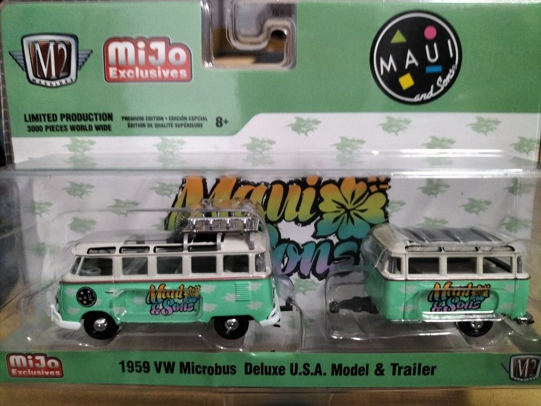 M2 Mijo Maui and Sons 1959 Volkswagen Microbus Deluxe USA and Trailer ...