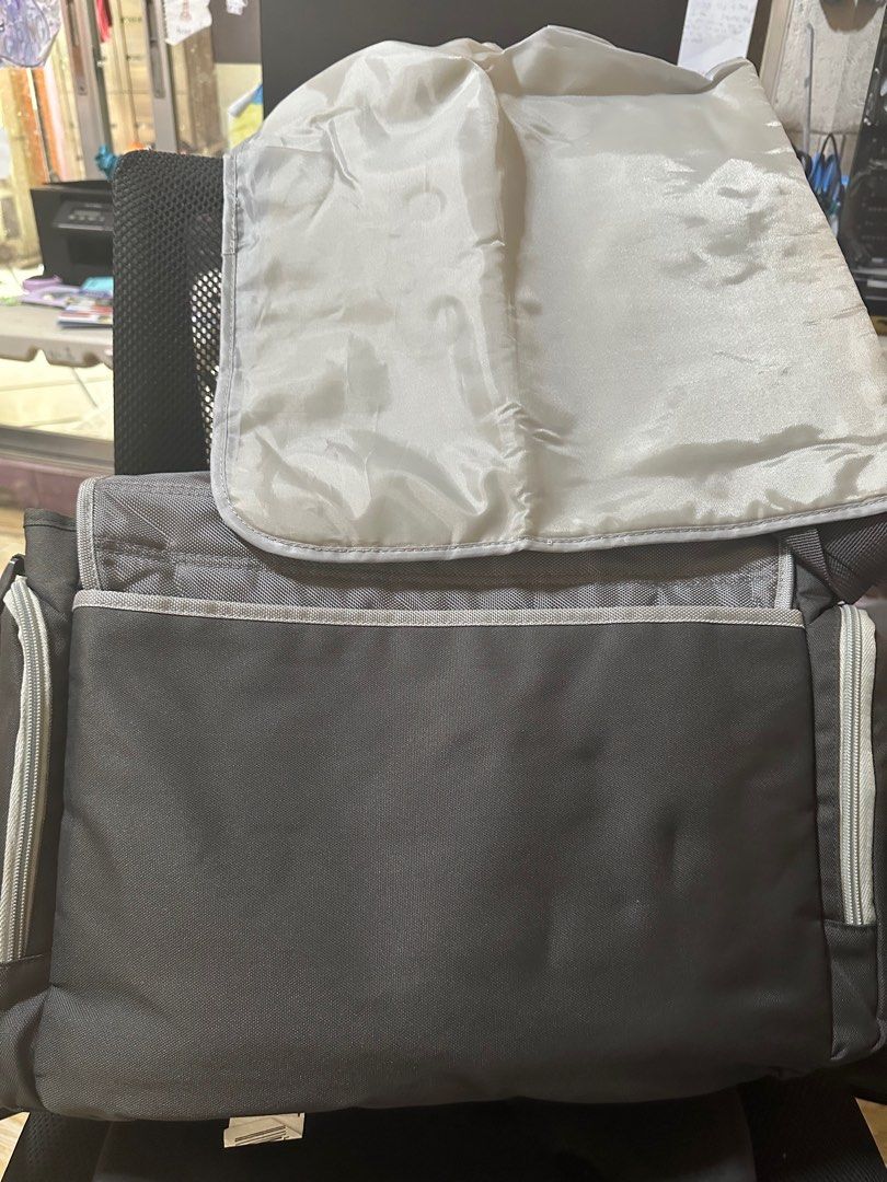 Maternity/Nursing baby bag (Category: Other Babies Going Out Needs) located in Marikina City. Submitted by fabfinds_online2024 (Listing ID 1377841032, Image 2). Description: Go bag with many compartment like for baby bottles, diapers, clothes, toiletries etc. With baby mat for changing diapers.