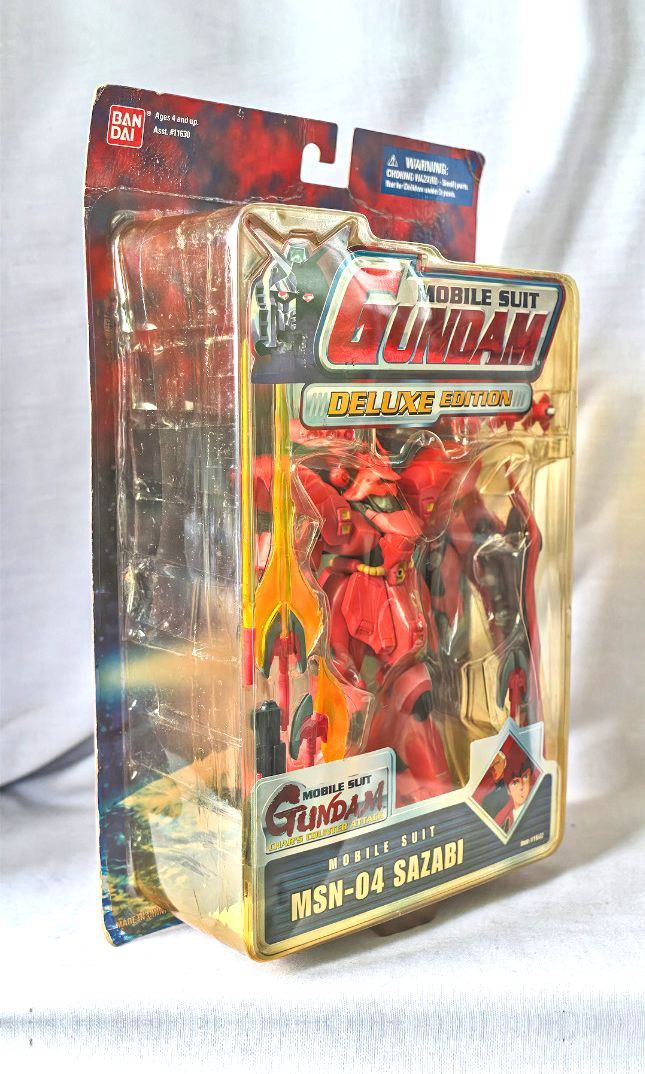 MSN-04 SAZABI MSG - Char's Counter Attack DELUXE EDITION 1/144 Scale Articulated GUNDAM MODEL FIGURE Bandai MINT IN CLAMSHELL/B-NEW (Category: Gundam & Model Kits) located in Cebu City. Submitted by newtype2501 (Listing ID 1377851255, Image 3). Description: --------------------------------- Product Info/Details --------------------------------- *Anime Reference: - Mobile Suit Gundam - " Char's Counter-Attack " *Mecha ID: MSN-04 Sazabi *Product Li