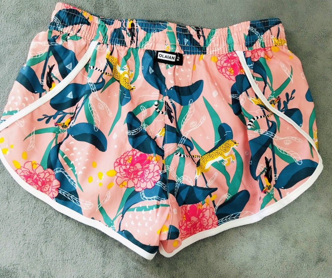 NO NAWAR Decathlon Olaian Flamingo Short Swimsuit Beach Gym Celana