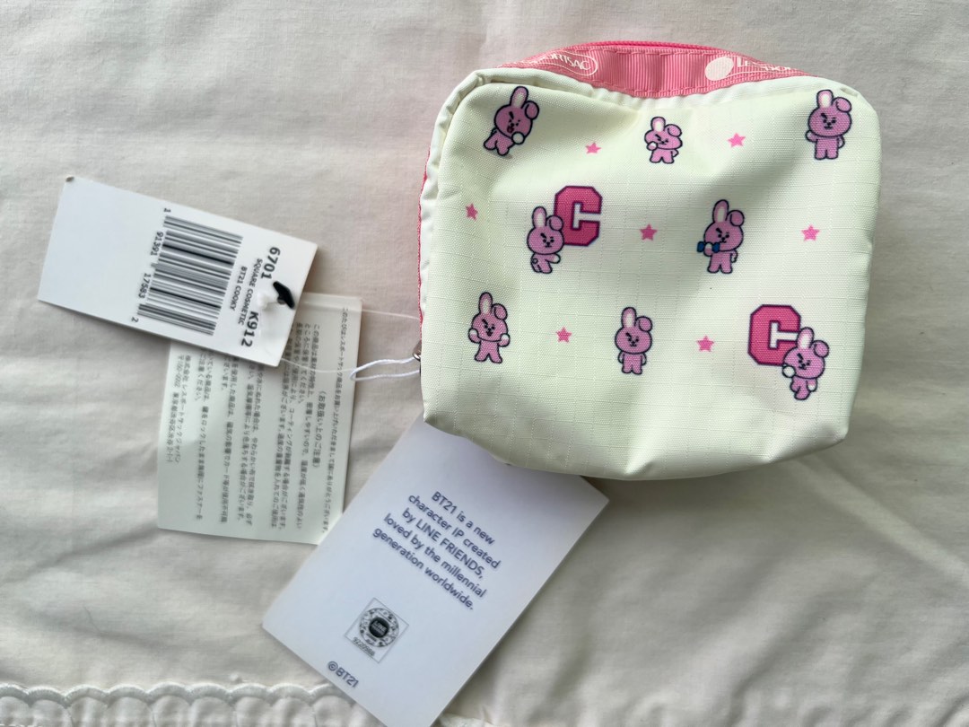Official BTS BT21 Cooky Line Friends x Le Sportsac Makeup Pouch Japan ...
