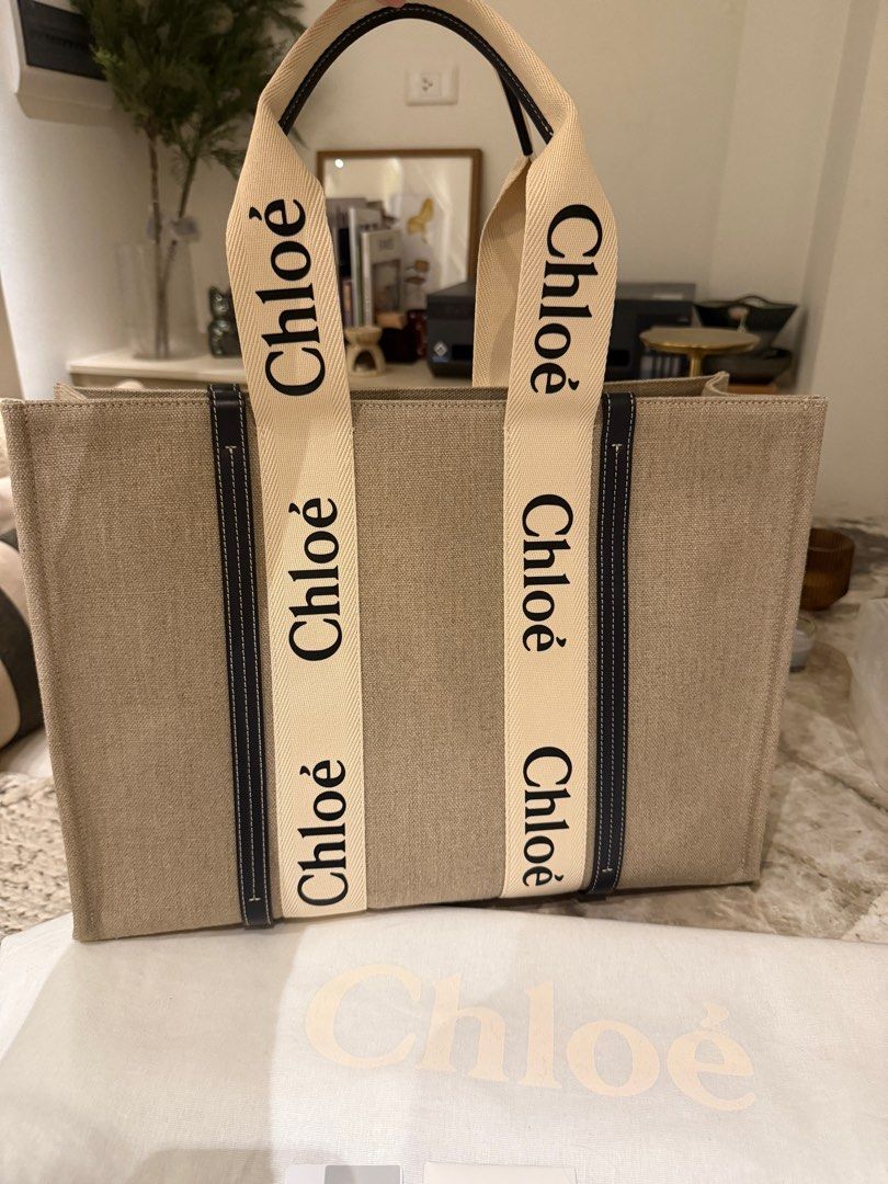 Original Chloe large woody tote (Category: Luxury Bags & Wallets) located in Manila. Submitted by jzzdl123 (Listing ID 1377933633, Image 1). Description: Brand new With dust bag card and tag Ready to ship Open for meet up QC area Slighty negotiable .