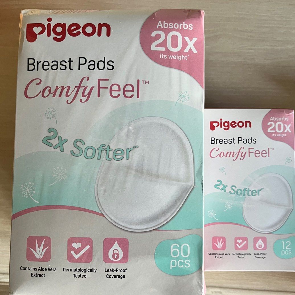 Pigeon Breast Pads 72 pieces (60+12) (Category: Breastfeeding & Bottle Feeding) located in Singapore. Submitted by cloud17 (Listing ID 1377835135, Image 1). Description: Brand new sealed breast pads Big box of 60 pieces + small box of 12 pieces $8 for both boxes.