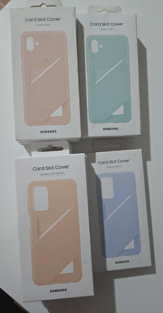 Samsung Galaxy A04, A23|A23 5G Cases (Category: Cases & Sleeves) located in Makati City. Submitted by tutsxd (Listing ID 1377813713, Image 1). Description: Brandnew and sealed! 📍San Isidro, Makati Samsung Galaxy A04 - 3 Peach, 2 Light Blue (SOLD OUT) Samsung Galaxy A23|A23 5G - 3 Peach No meetups but item can be picked up sa address namin. Shipping available via Lalamove, Grabexpress, Jnt, Lbc at buyer's expense.